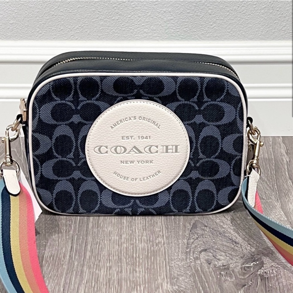 NWT Coach, Dempsey Denim Camera Crossbody